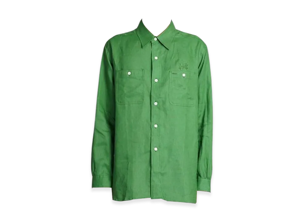NEEDLES Linen Canvas Work Shirt "Green"