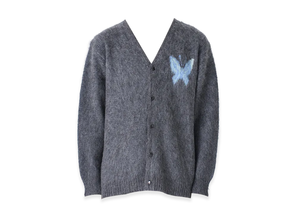 NEEDLES x Studious Mohair Papillon 1 Cardigan "Grey"
