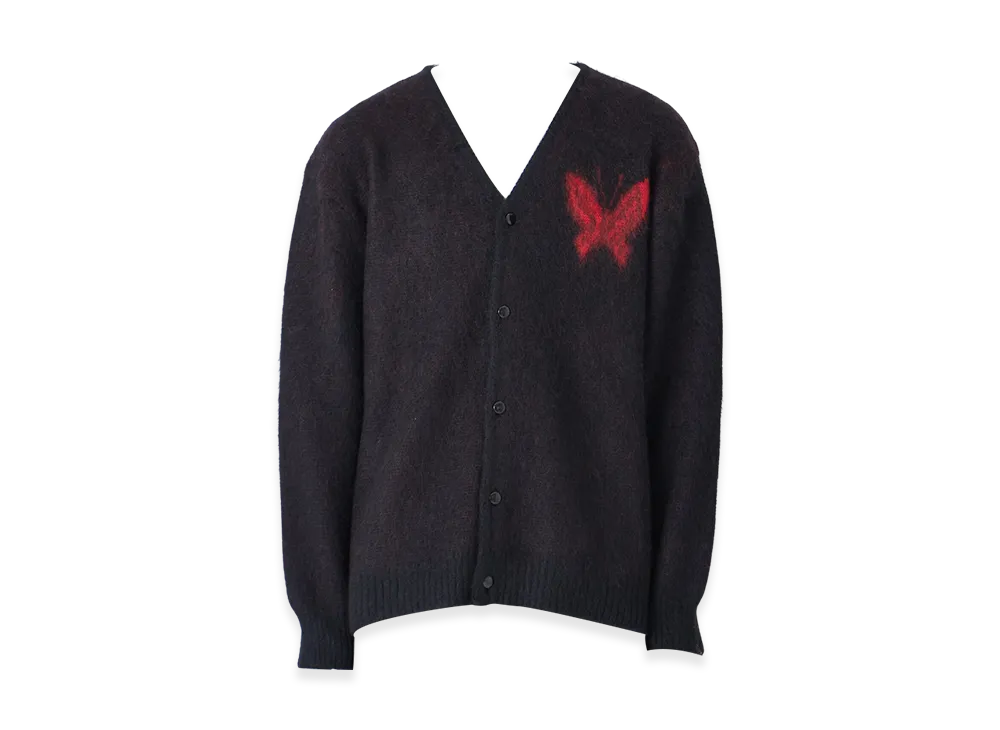 ニードルズ x ステュディオス モヘアパピヨン1カーディガン "ブラック"