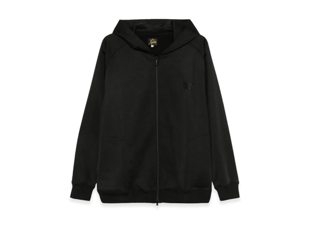 NEEDLES Logo Jersey Hoodie Zip Up "Black"