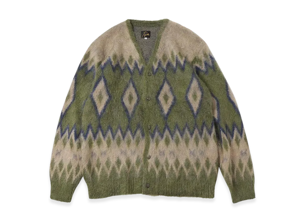 NEEDLES Diamond Mohair Cardigan "Olive"
