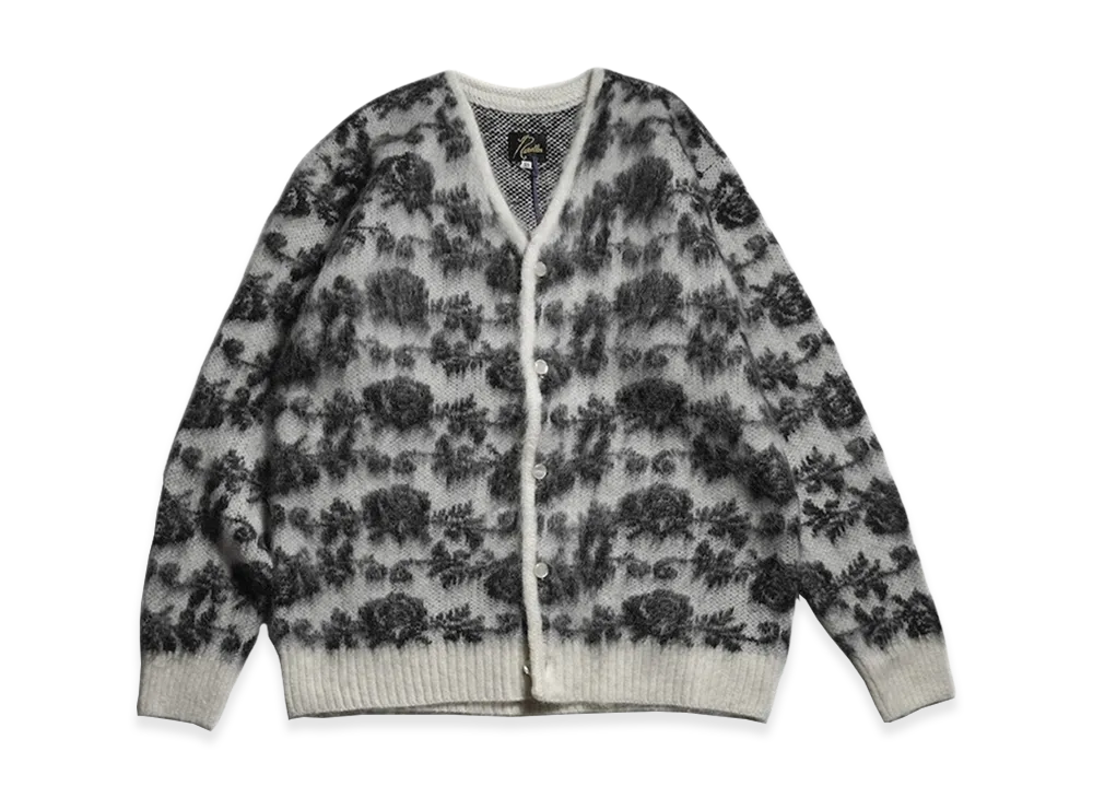 NEEDLES Mohair Cardigan Rose "WhiteBlack"