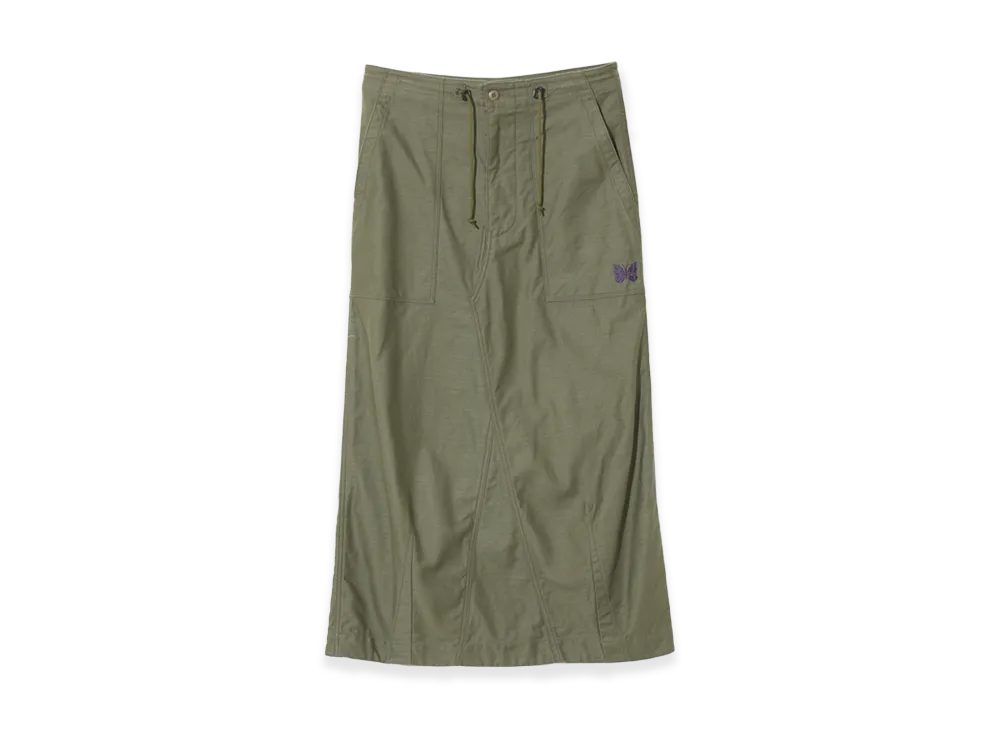 NEEDLES (W) String Fatigue Skirt Back Sateen "Olive"