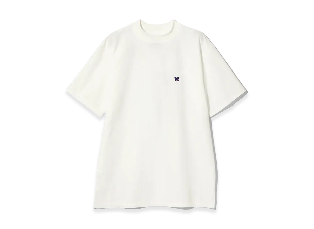 NEEDLES S/S Mock Neck T-Shirt Poly Pique "White"