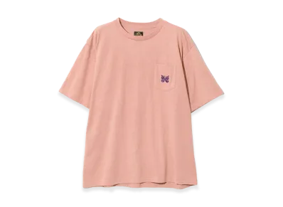 NEEDLES S/S Papillon EMB. Pocket T-Shirt Cotton Jersey "Pink"