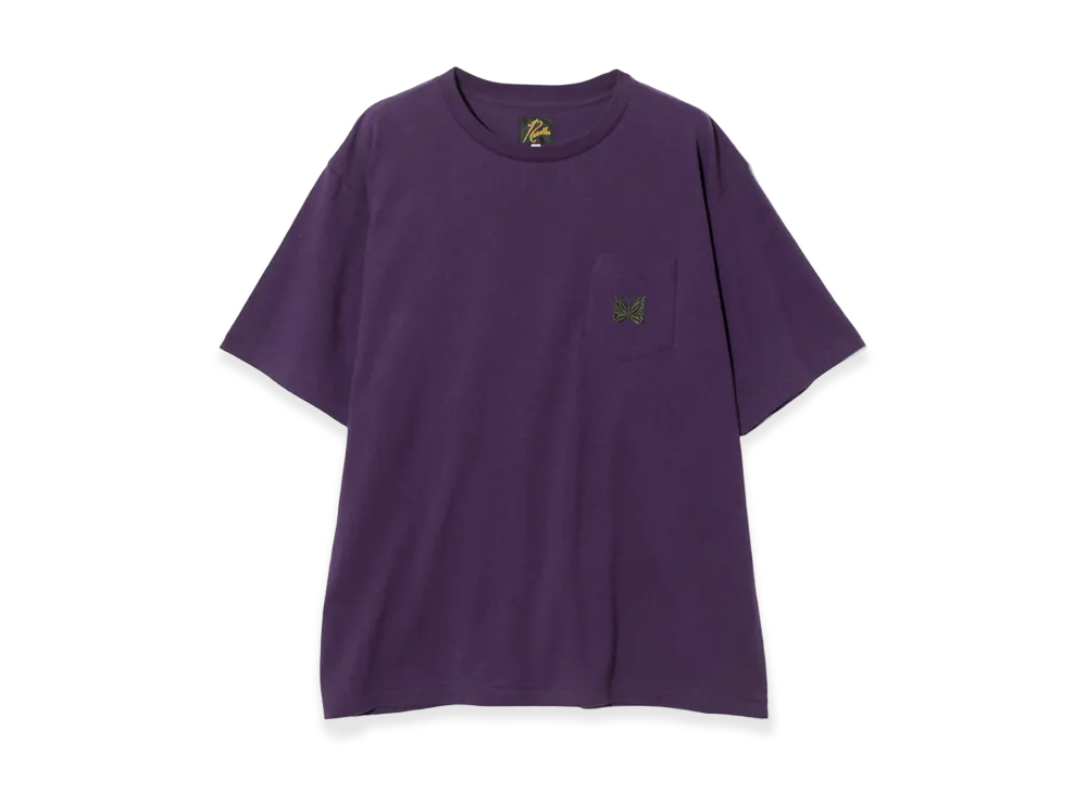NEEDLES S/S Papillon EMB. Pocket T-Shirt Cotton Jersey "Purple"
