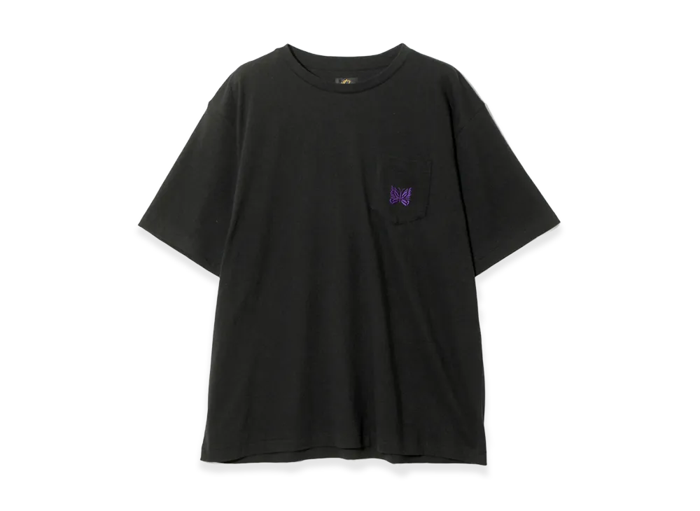 NEEDLES S/S Papillon EMB. Pocket T-Shirt Cotton Jersey "Black"