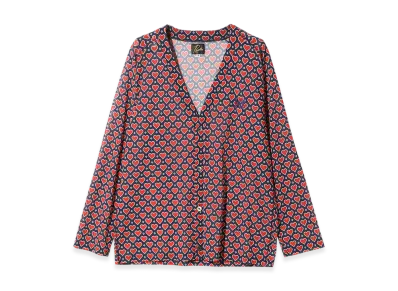 NEEDLES V Neck Cardigan - Poly Mesh/Printed "Red"