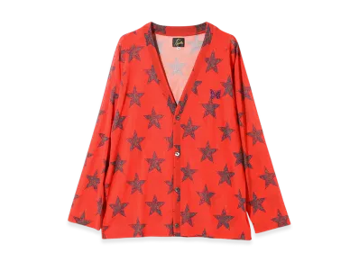 NEEDLES V Neck Cardigan - Poly Mesh/Printed "Orange"