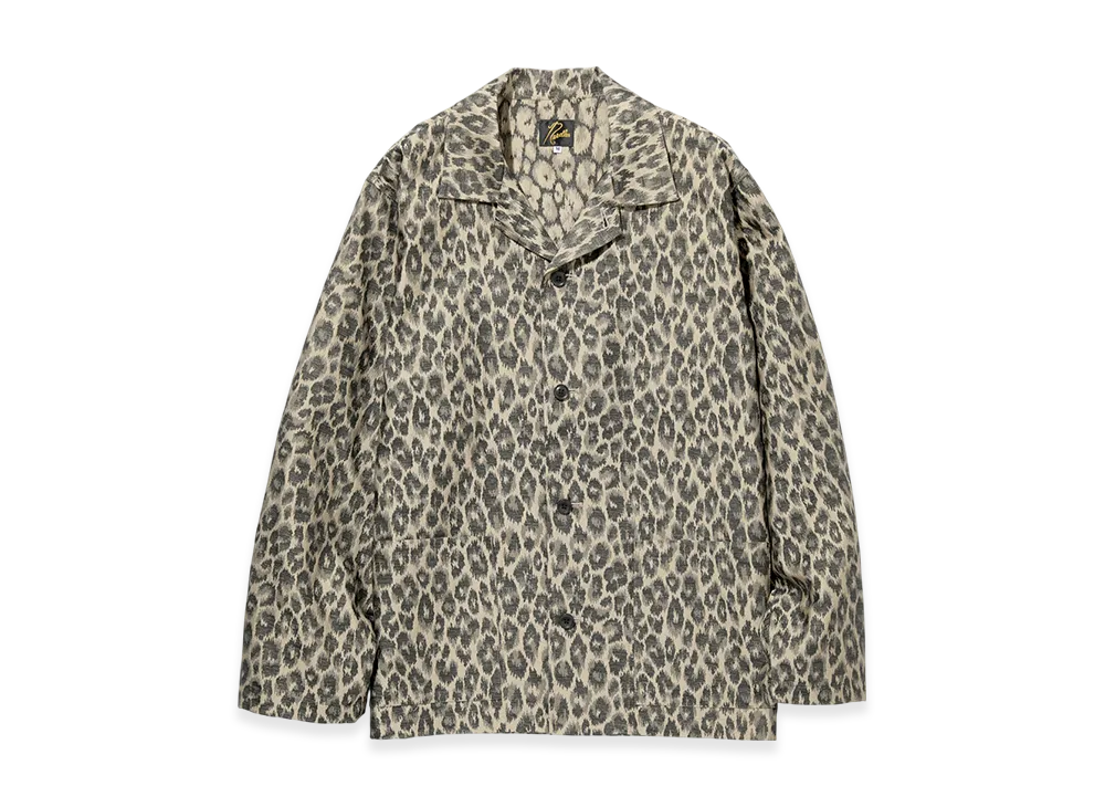NEEDLES L/S Cabana Shirt - PE/C/N Leopard JQ. "Beige"