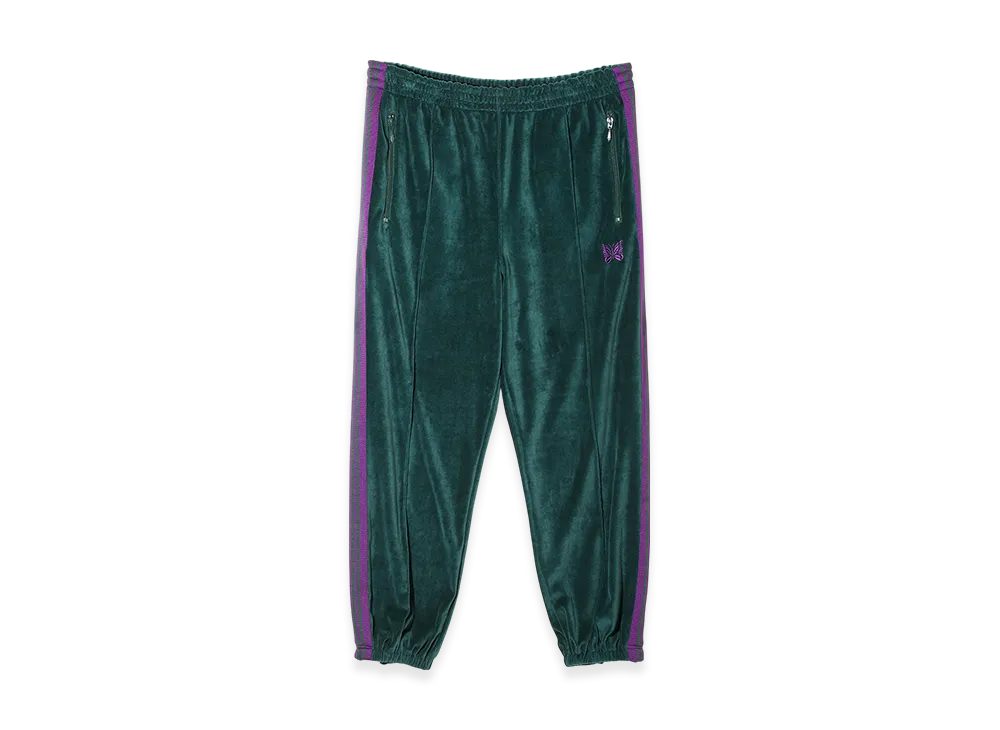 NEEDLES Zipped Track Pant - C/PE Velour "Green"