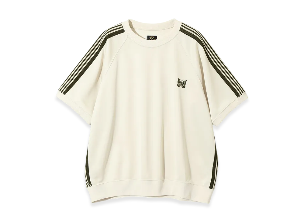 NEEDLES S/S Track Crew Neck Shirt - Poly Smooth "OffWhite"