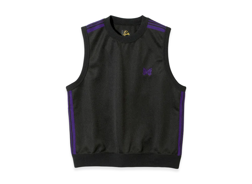 NEEDLES Sleeveless Track Crew Neck Shirt - Poly Smooth "Black"