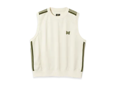 NEEDLES Sleeveless Track Crew Neck Shirt - Poly Smooth "OffWhite"