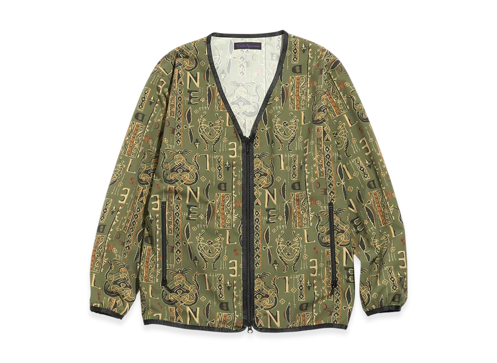 NEEDLES W.U. Piping V Neck Jacket - Poly Ripstop / Pt. "Alphabet"
