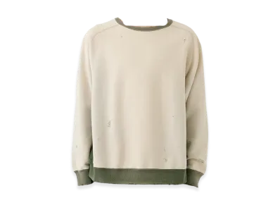 NEEDLES x Studious 2-Tone Crew Neck Sweat Shirt - Cotton French Terry "Beige"