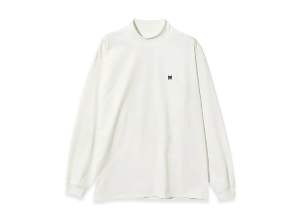 NEEDLES L/S Mock Neck Tee - Poly Jersey "White"