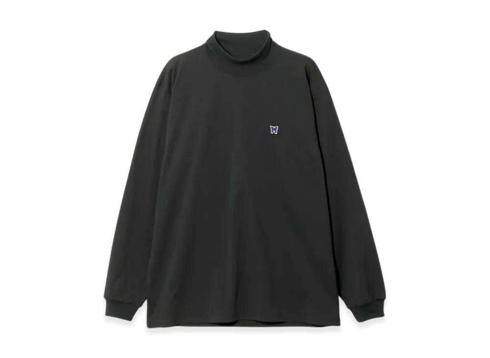 NEEDLES L/S Mock Neck Tee - Poly Jersey "Black"