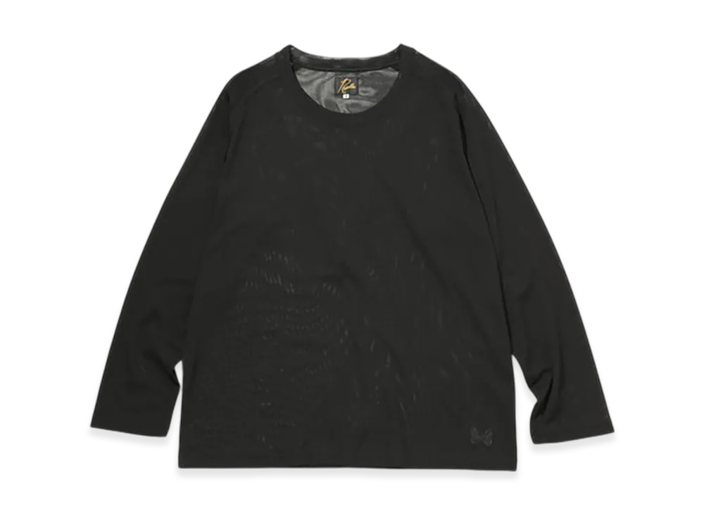 NEEDLES L/S U Neck Tee - Poly Mesh "Black"