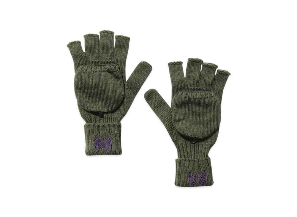 NEEDLES Convertible Glove - Merino Wool "Khaki"