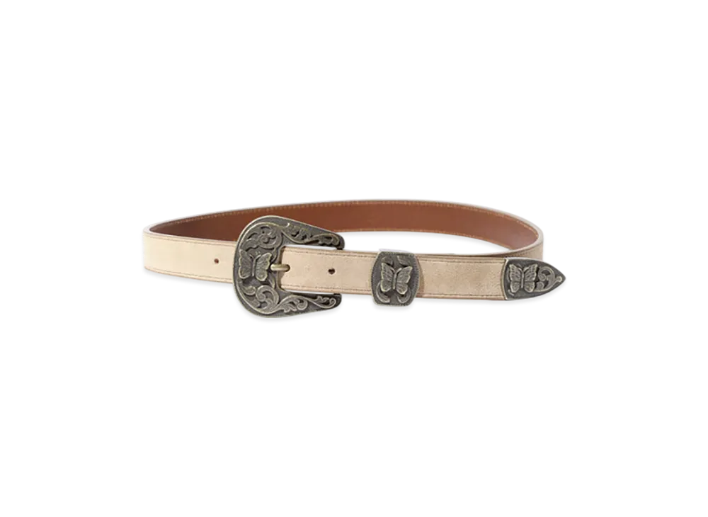 NEEDLES Papillon Western Tip Belt - Suede "White"