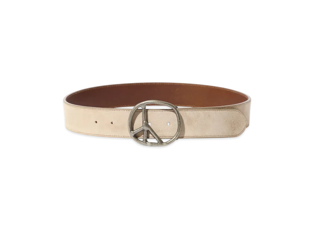NEEDLES Peace Buckle Belt - Suede Lthr. "White"