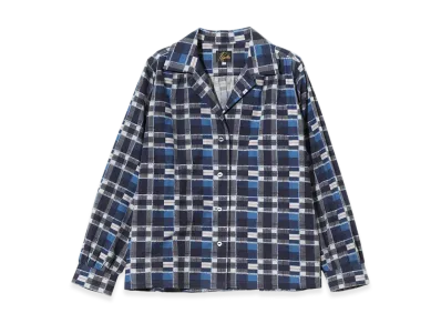 NEEDLES Gathered Blouse - Printed Flannel / Plaid "Blue"