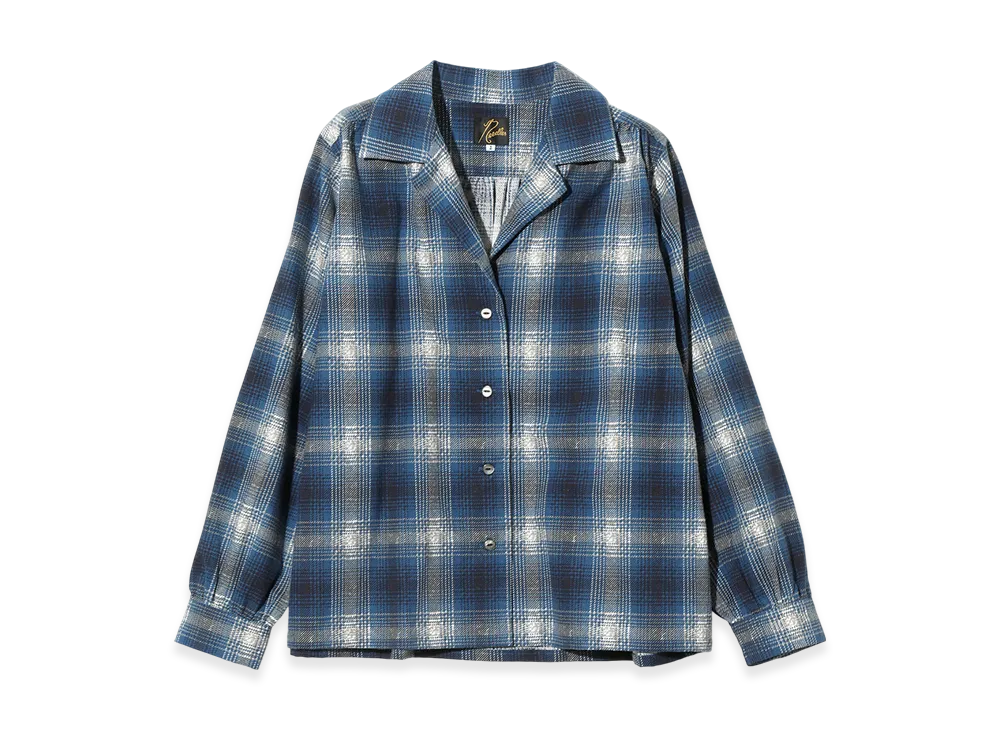 NEEDLES Gathered Blouse - Printed Flannel / Plaid "Blue"