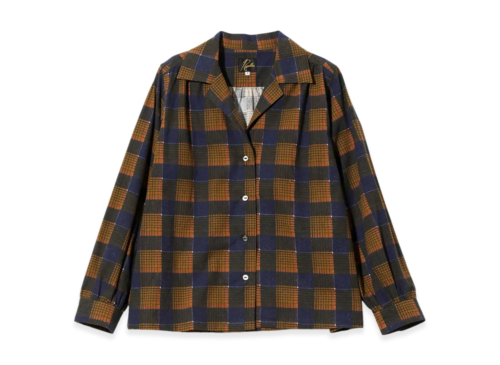 NEEDLES Gathered Blouse - Printed Flannel / Plaid "Brown"