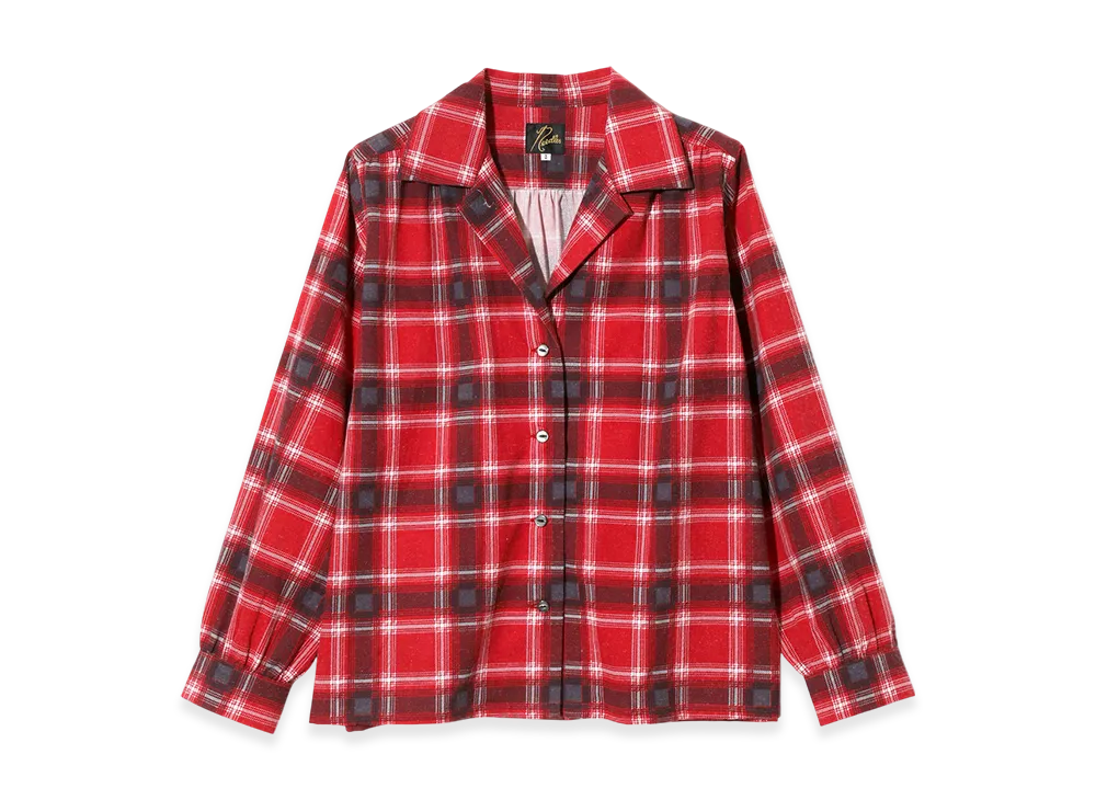 NEEDLES Gathered Blouse - Printed Flannel / Plaid "Red"