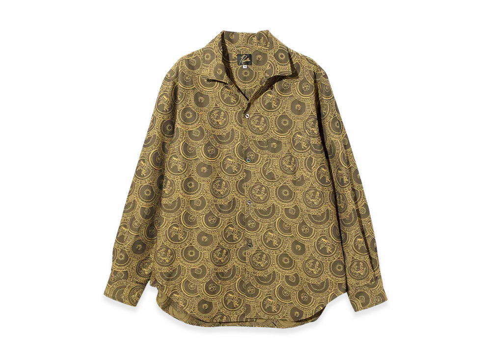 NEEDLES Italian Collar Shirt - Ornament Jacquard "Yellow"