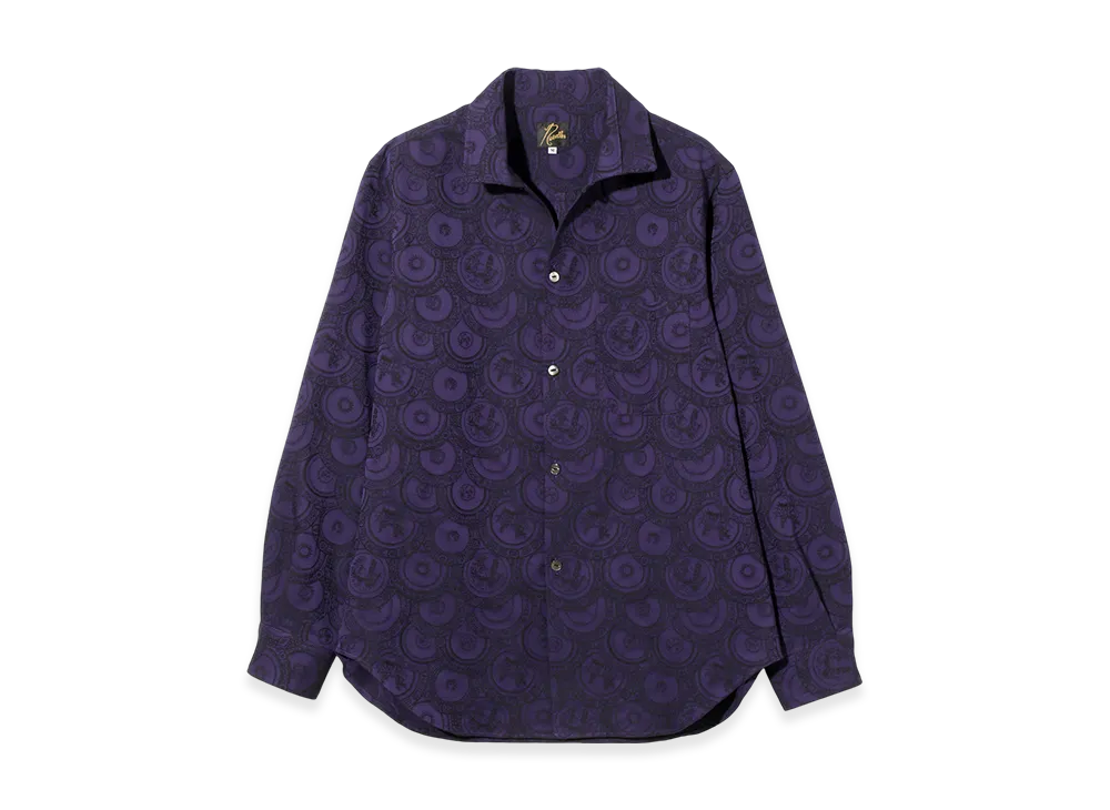 NEEDLES Italian Collar Shirt - Ornament Jacquard "Purple"