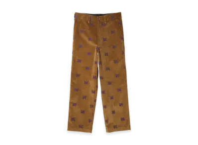 NEEDLES Straight Trouser-Papillon Emb. Corduroy "Brown"