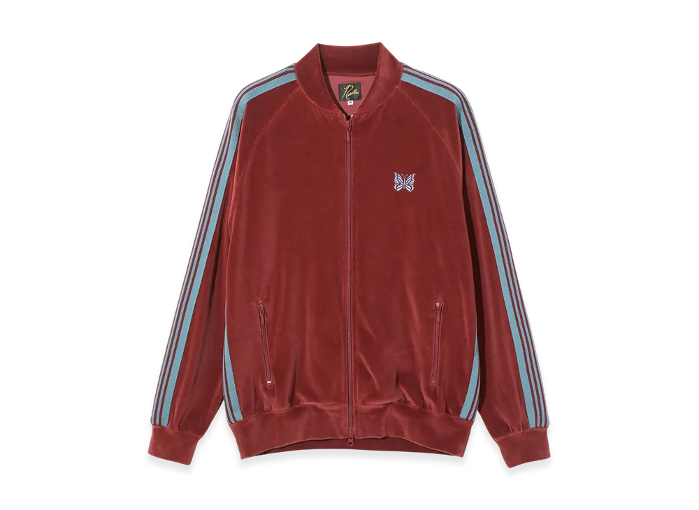 NEEDLES Rib Collar Track Jacket - C/PE Velour "Red"