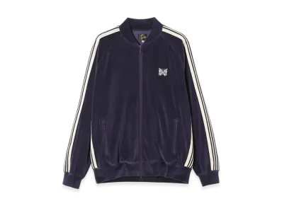NEEDLES Rib Collar Track Jacket - C/PE Velour "Navy"