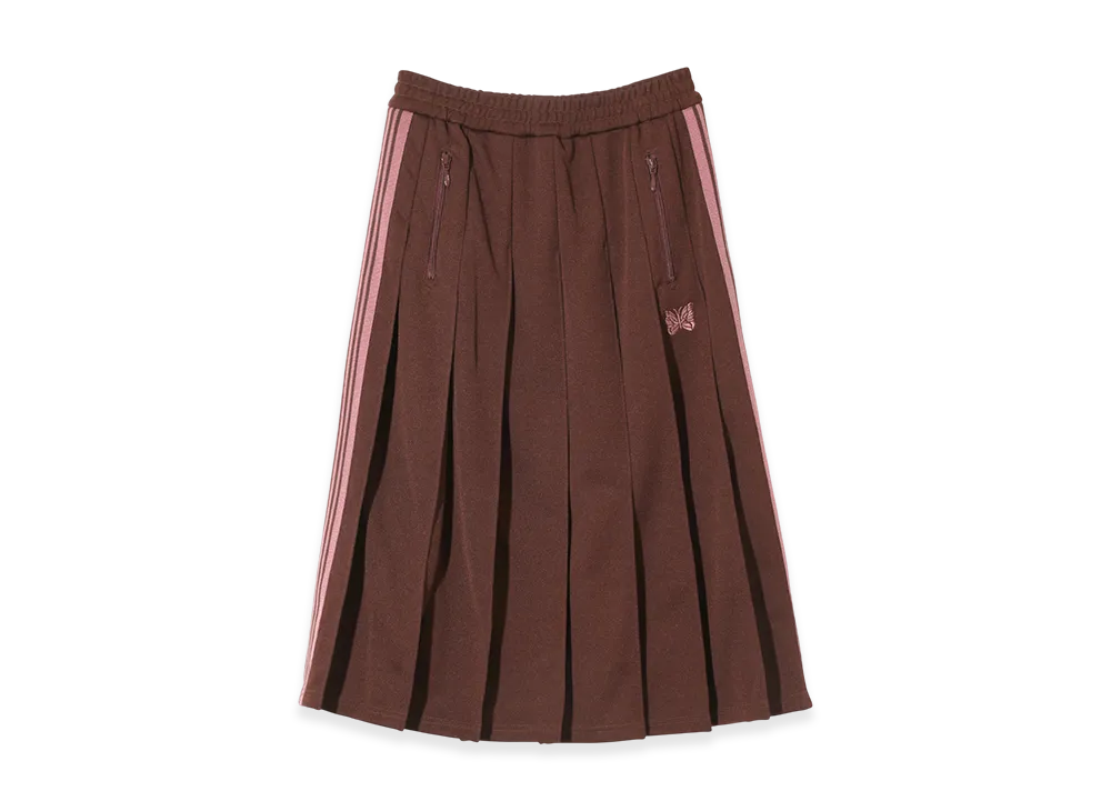 NEEDLES Pleated Track Skirt - Poly Smooth "Brown"