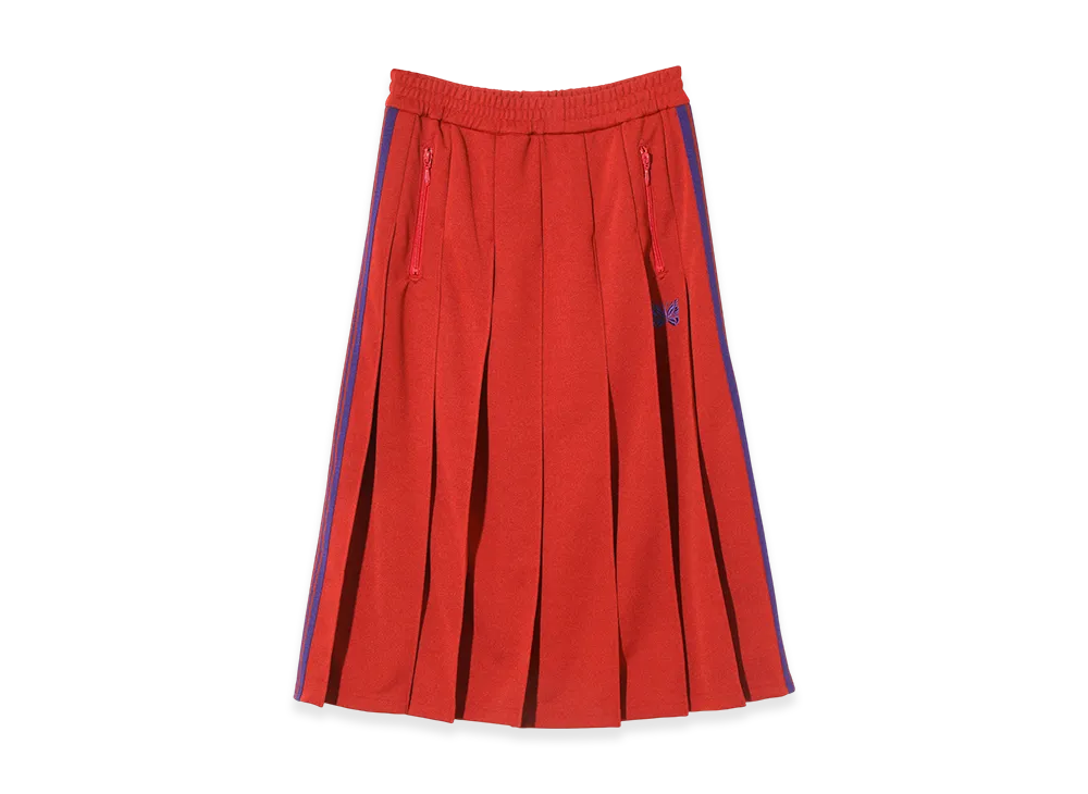 NEEDLES Pleated Track Skirt - Poly Smooth "Red"