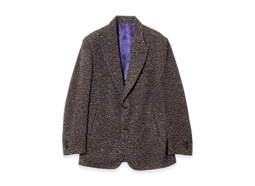 NEEDLES Peaked Lapel Jacket - Lame Tweed Plaid "Dark Brown"