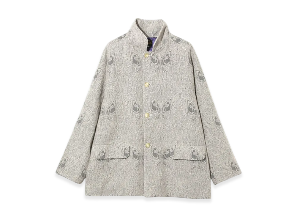 NEEDLES Stand Collar Jacket - Papillon Jacquard "White"