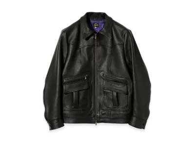 NEEDLES Southern Jacket - Grained Leather "Black"
