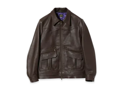 NEEDLES Southern Jacket - Grained Leather "Brown"