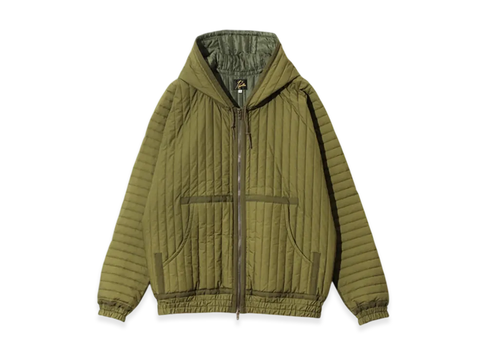 NEEDLES Taped Quilted Hoody - Cotton Poplin "Khaki"