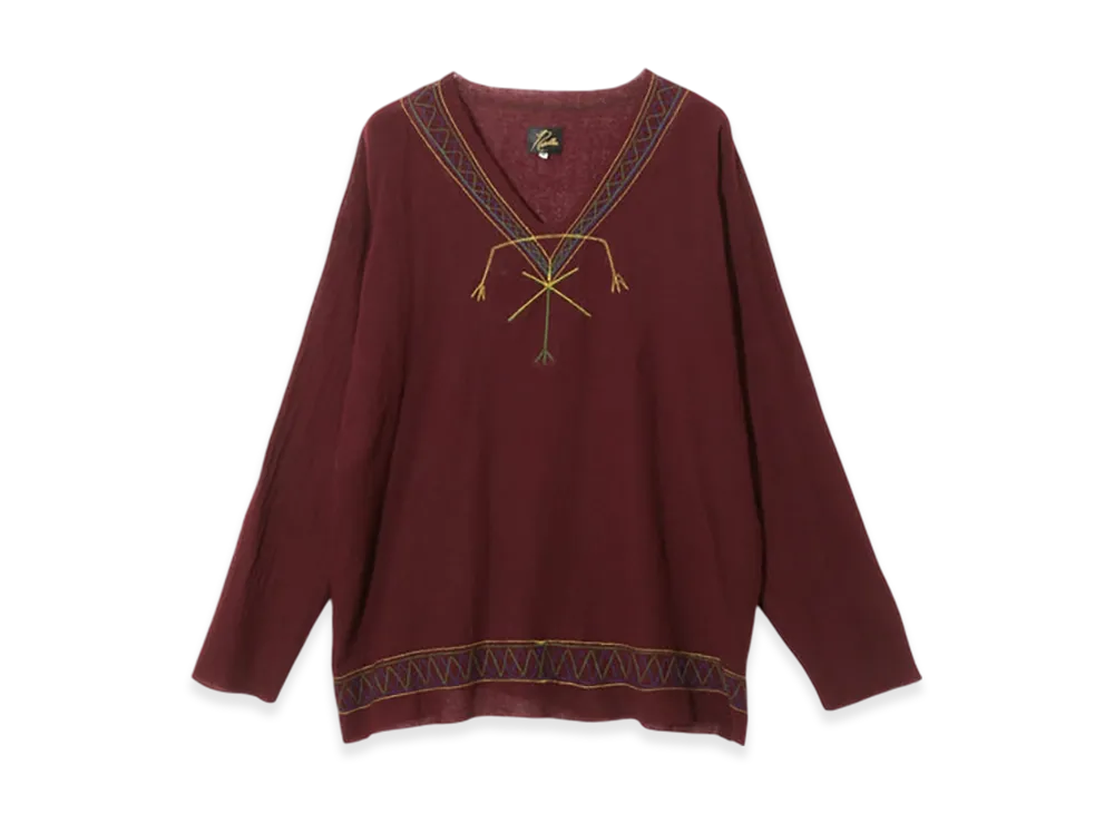 NEEDLES Tunic Shirt - Wool Gauze "Burgundy"
