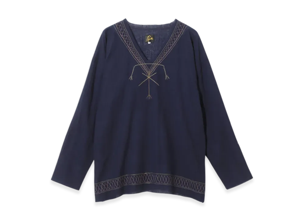 NEEDLES Tunic Shirt - Wool Gauze "Navy"