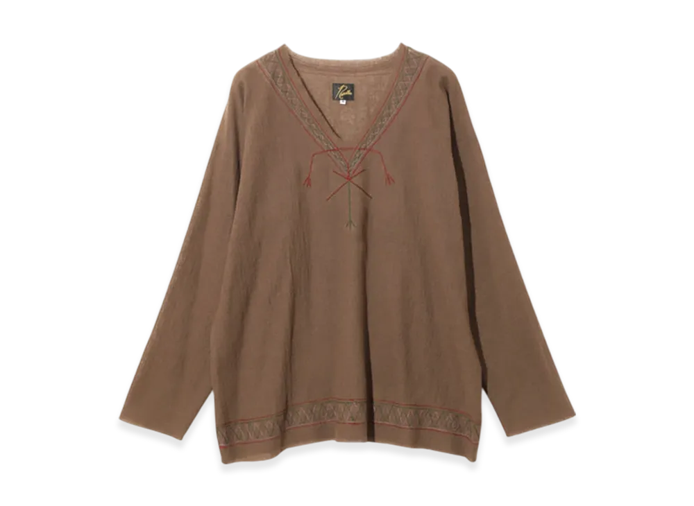 NEEDLES Tunic Shirt - Wool Gauze "Brown"
