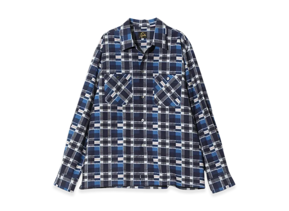 NEEDLES One-Up Shirt - Printed Flannel / Plaid "Blue"