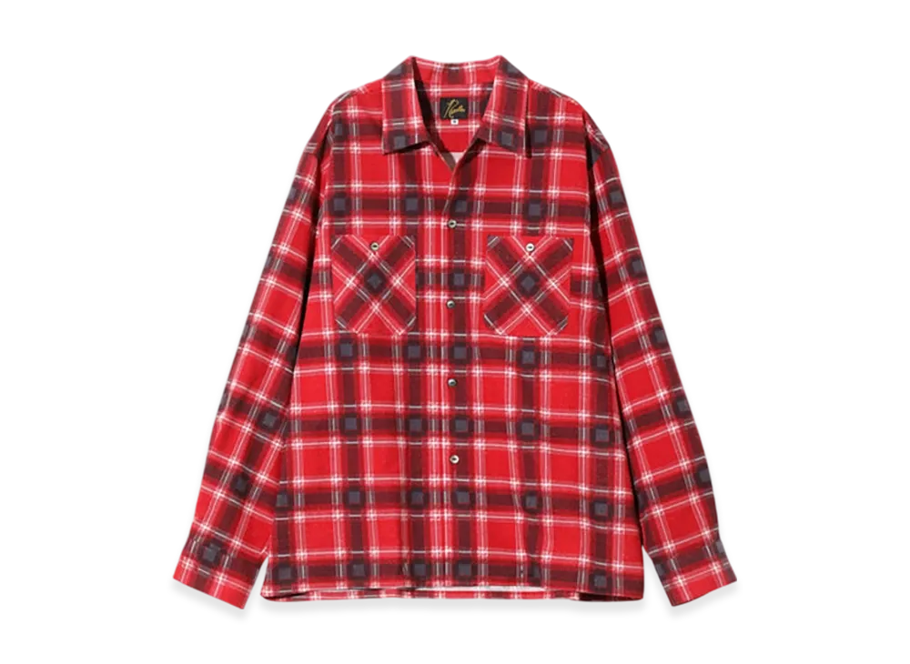 NEEDLES One-Up Shirt - Printed Flannel / Plaid "Red"