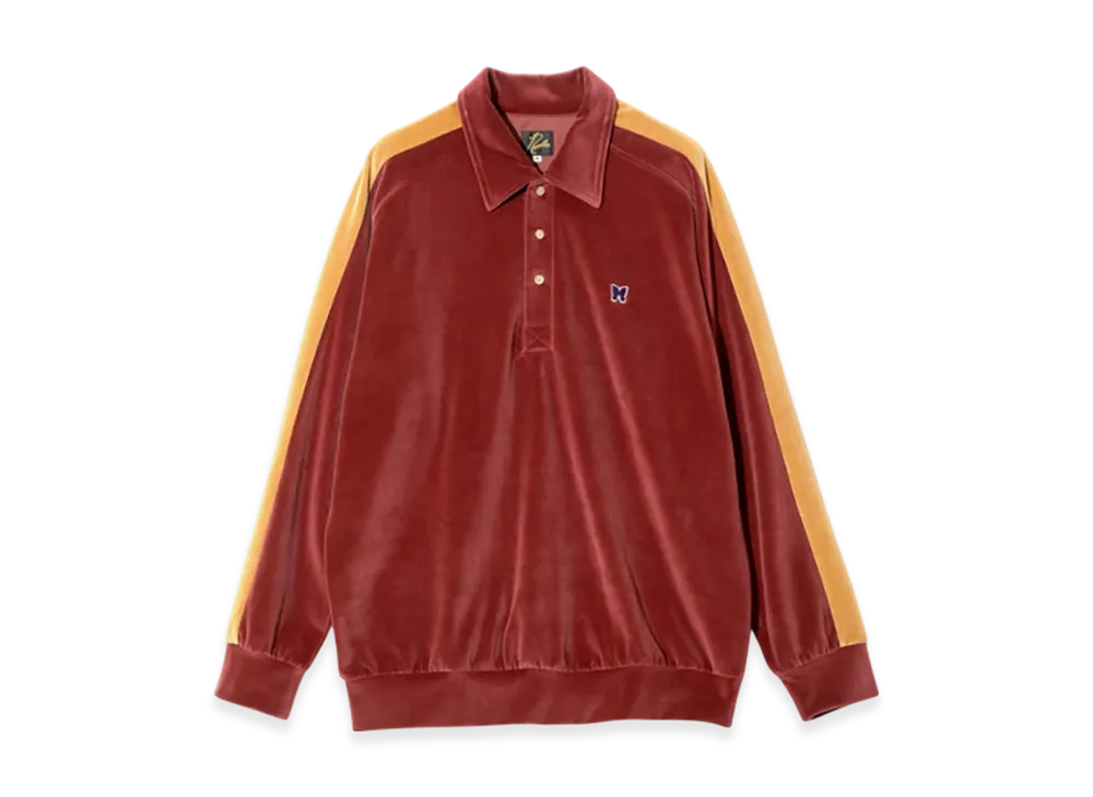NEEDLES Side Line Pullover Shirt-C/PE Velour "Red"
