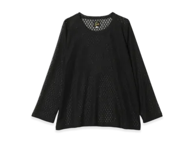 NEEDLES L/S U-Neck Tee - PE/W Raschel Lace "Black"