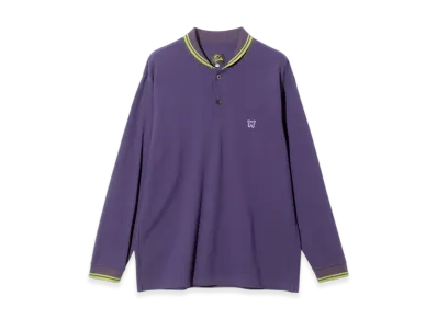 NEEDLES Shawl Collar L/S Polo - Cotton Pique "Purple"